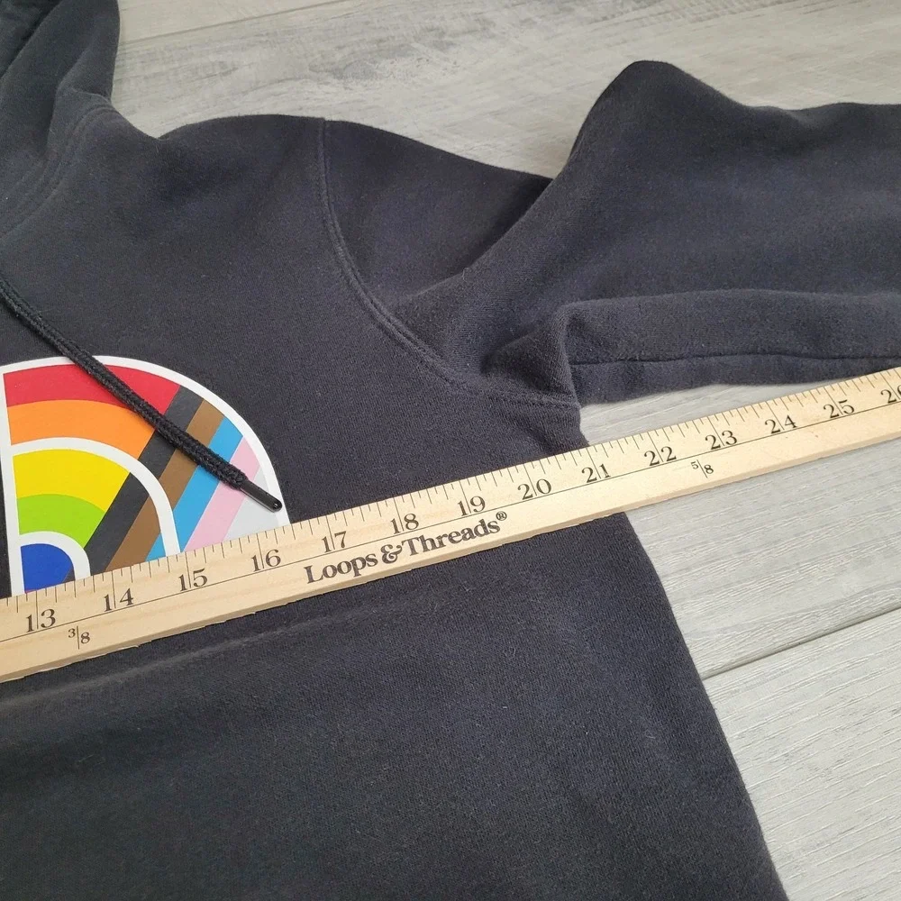 The North Face Hoodie Men's Small Black Rainbow Logo Pullover‎ Pride Edition